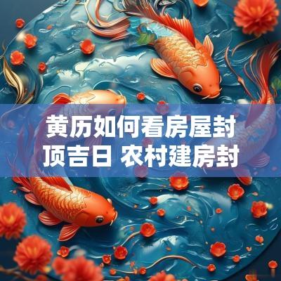 黄历如何看房屋封顶吉日 农村建房封顶需看吉日吗