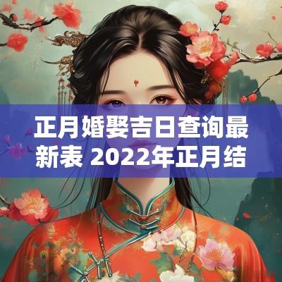 正月婚娶吉日查询最新表 2025年正月结婚吉日一览表