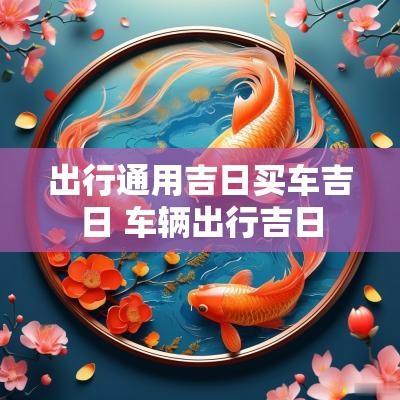出行通用吉日买车吉日 车辆出行吉日