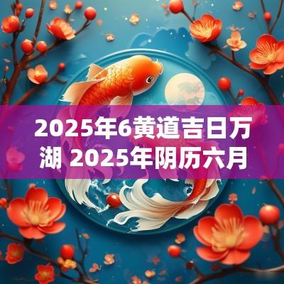 2025年6黄道吉日万湖 2025年阴历六月黄道吉日