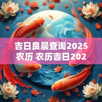 吉日良晨查询2025农历 农历吉日2025年查询