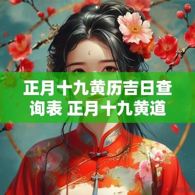 正月十九黄历吉日查询表 正月十九黄道吉日查询