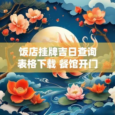 饭店挂牌吉日查询表格下载 餐馆开门吉日查询表格图