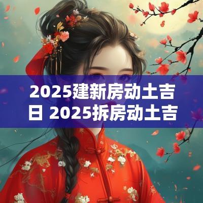 2025建新房动土吉日 2025拆房动土吉日查询