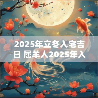2025年立冬入宅吉日 属羊人2025年入宅吉日