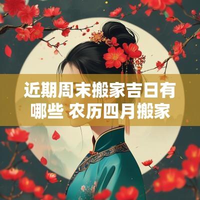 近期周末搬家吉日有哪些 农历四月搬家吉日一览表