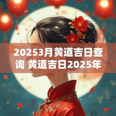 20253月黄道吉日查询 黄道吉日2025年3月份查询