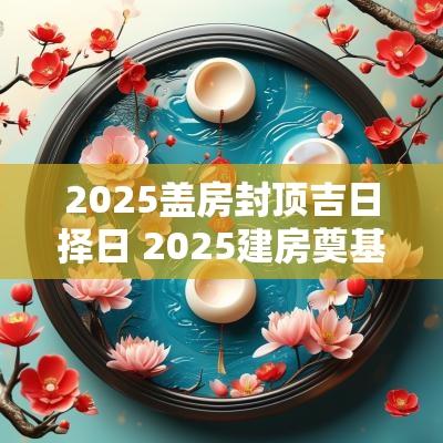 2025盖房封顶吉日择日 2025建房奠基最佳吉日