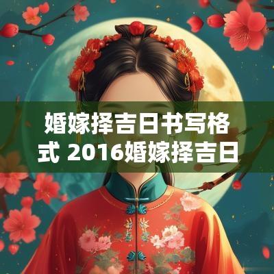 婚嫁择吉日书写格式 2016婚嫁择吉日