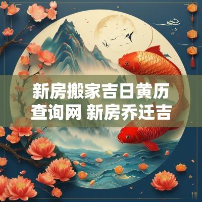 新房搬家吉日黄历查询网 新房乔迁吉日免费查询