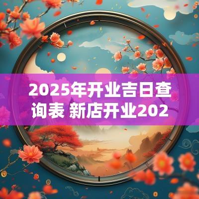 2025年开业吉日查询表 新店开业2025年吉日