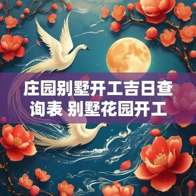 庄园别墅开工吉日查询表 别墅花园开工吉日大全