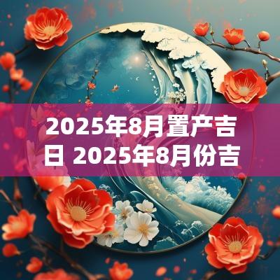 2025年8月置产吉日 2025年8月份吉日