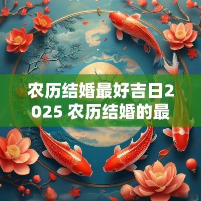 农历结婚最好吉日2025 农历结婚的最佳日期