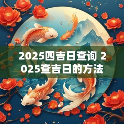 2025四吉日查询 2025查吉日的方法