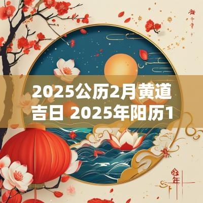2025公历2月黄道吉日 2025年阳历1月黄道吉日