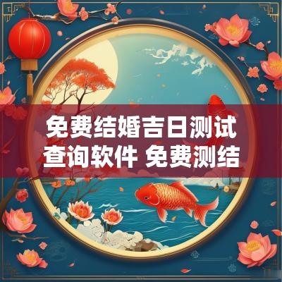 免费结婚吉日测试查询软件 免费测结婚吉日查询的小程序