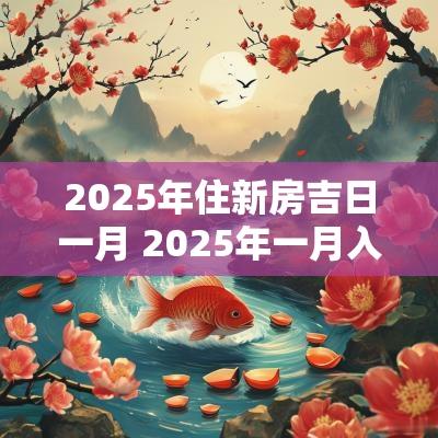 2025年住新房吉日一月 2025年一月入宅吉日