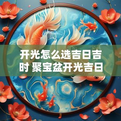 开光怎么选吉日吉时 聚宝盆开光吉日吉时