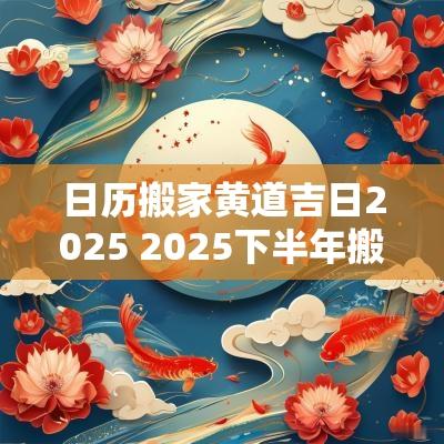 日历搬家黄道吉日2025 2025下半年搬家最好的月份