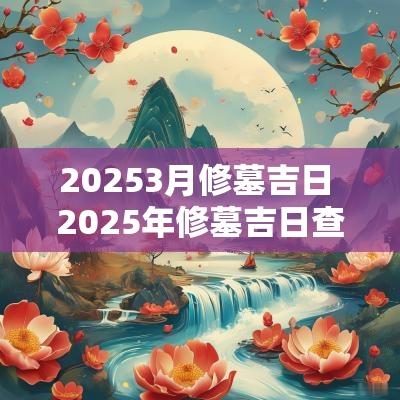 20253月修墓吉日 2025年修墓吉日查询