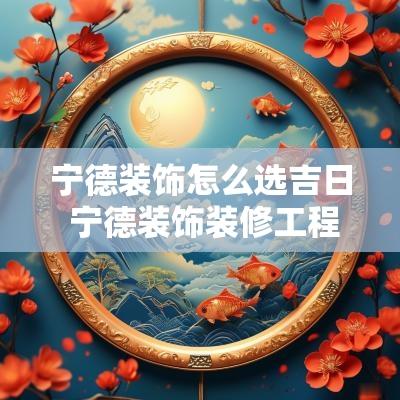 宁德装饰怎么选吉日 宁德装饰装修工程