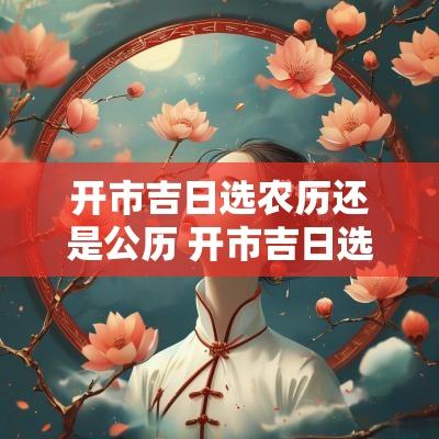 开市吉日选农历还是公历 开市吉日选农历还是阴历