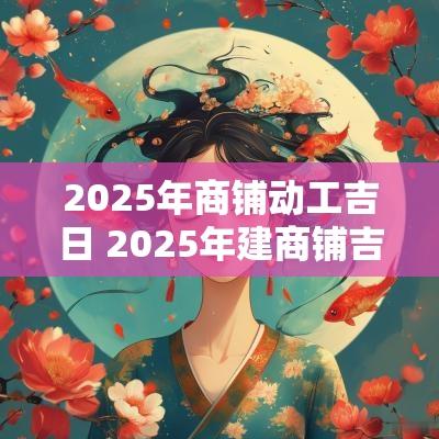 2025年商铺动工吉日 2025年建商铺吉日