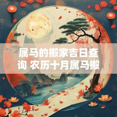 属马的搬家吉日查询 农历十月属马搬家吉日