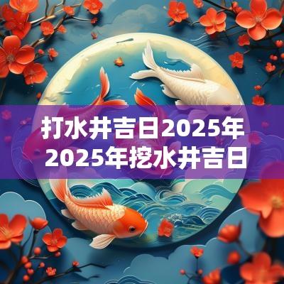 打水井吉日2025年 2025年挖水井吉日查找