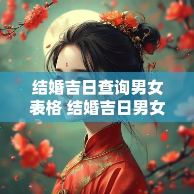 结婚吉日查询男女表格 结婚吉日男女合婚