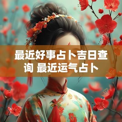 最近好事占卜吉日查询 最近运气占卜