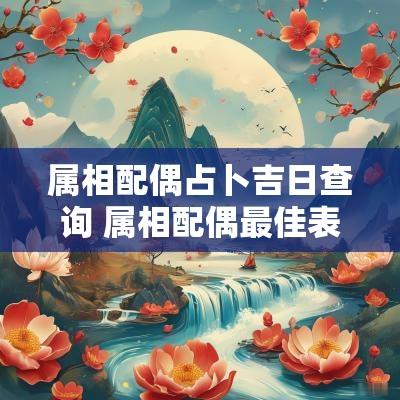 属相配偶占卜吉日查询 属相配偶最佳表
