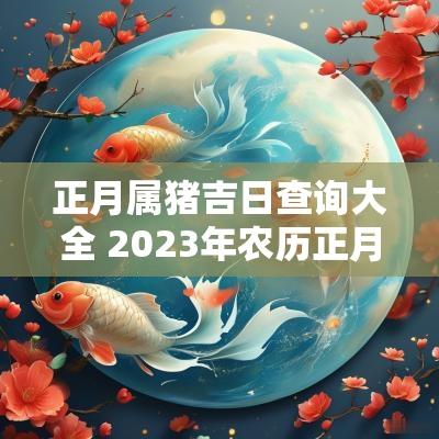 正月属猪吉日查询大全 2025年农历正月属猪最佳的日子