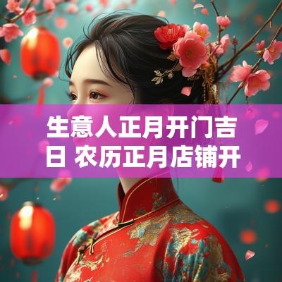 生意人正月开门吉日 农历正月店铺开门吉日