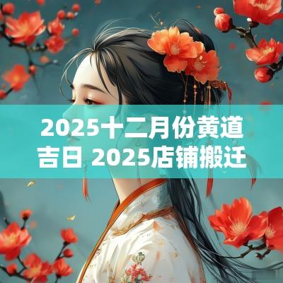 2025十二月份黄道吉日 2025店铺搬迁黄道吉日