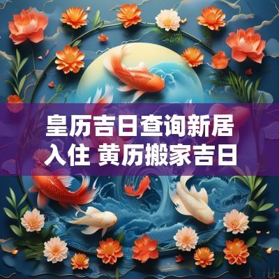 皇历吉日查询新居入住 黄历搬家吉日查询大全
