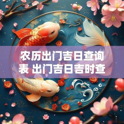 农历出门吉日查询表 出门吉日吉时查询