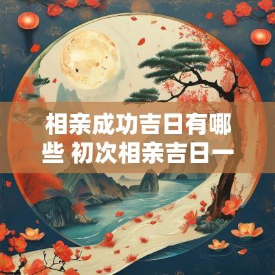 相亲成功吉日有哪些 初次相亲吉日一览表