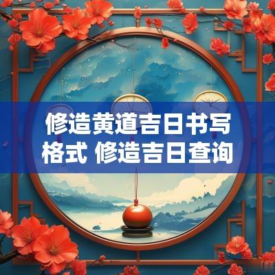修造黄道吉日书写格式 修造吉日查询大全