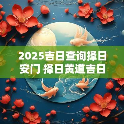 2025吉日查询择日安门 择日黄道吉日2025年