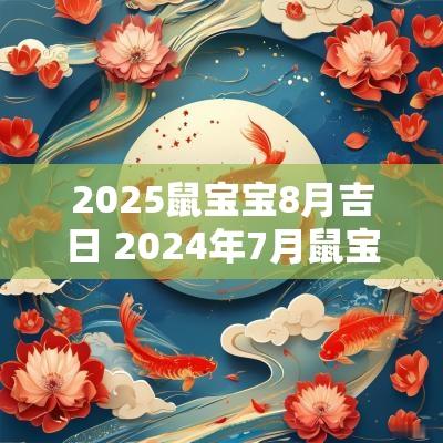 2025鼠宝宝8月吉日 2025年7月鼠宝宝