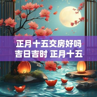 正月十五交房好吗吉日吉时 正月十五开业的吉日