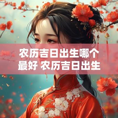 农历吉日出生哪个最好 农历吉日出生大富大贵