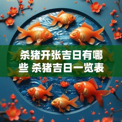 杀猪开张吉日有哪些 杀猪吉日一览表