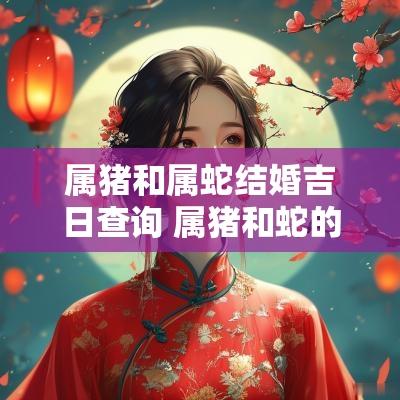 属猪和属蛇结婚吉日查询 属猪和蛇的11月结婚好日子