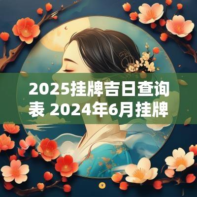 2025挂牌吉日查询表 2025年6月挂牌吉日
