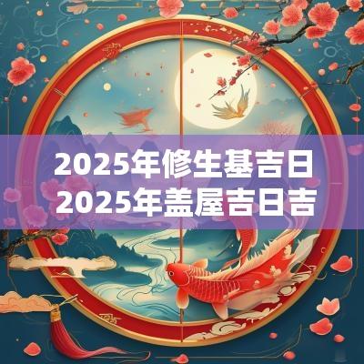2025年修生基吉日 2025年盖屋吉日吉时