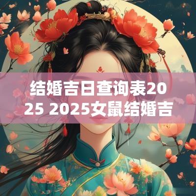 结婚吉日查询表2025 2025女鼠结婚吉日