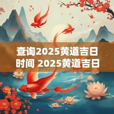 查询2025黄道吉日时间 2025黄道吉日诸事不宜